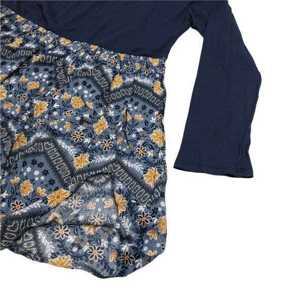 NEW NWOT Oddy Blue Long Sleeve Rayon Knit Floral Dress Womens 2XL Made in USA - Picture 5 of 6